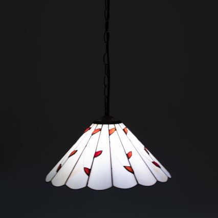 Brilagi - Lustre Tiffany em vitral suspenso por corrente FOLIA 1xE27/60W/230V diâmetro 40 cm