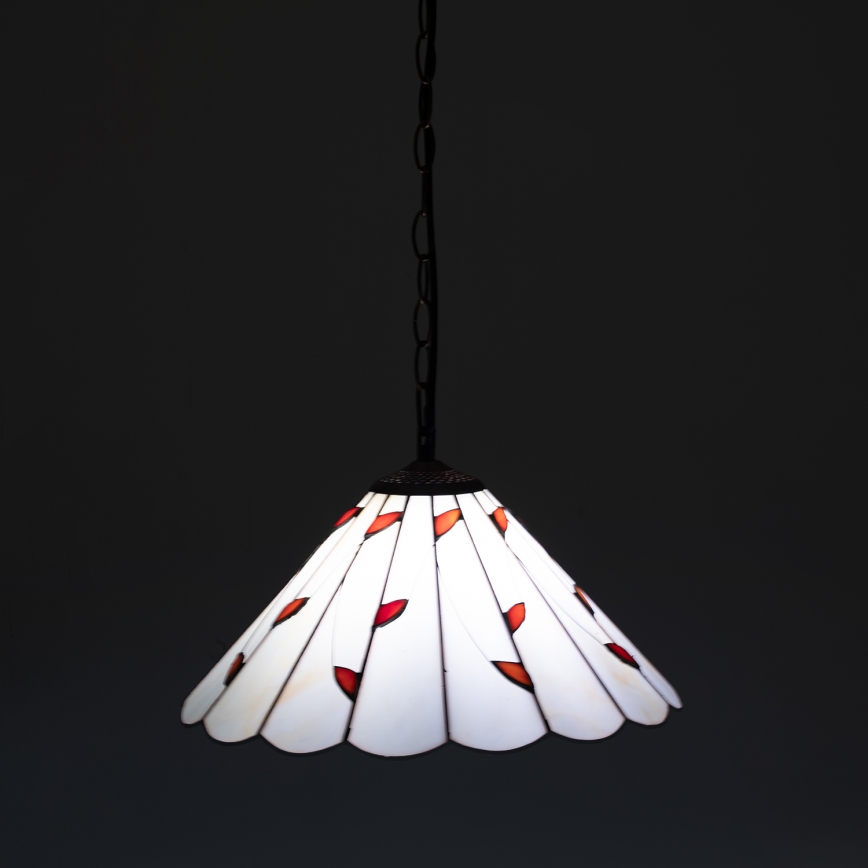 Brilagi - Lustre Tiffany em vitral suspenso por corrente FOLIA 1xE27/60W/230V diâmetro 40 cm