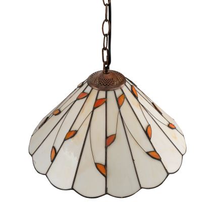 Brilagi - Lustre Tiffany em vitral suspenso por corrente FOLIA 1xE27/60W/230V diâmetro 40 cm