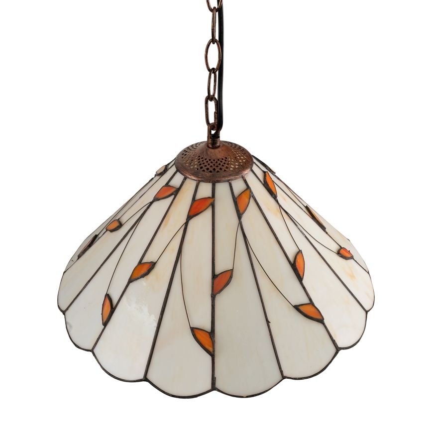 Brilagi - Lustre Tiffany em vitral suspenso por corrente FOLIA 1xE27/60W/230V diâmetro 40 cm