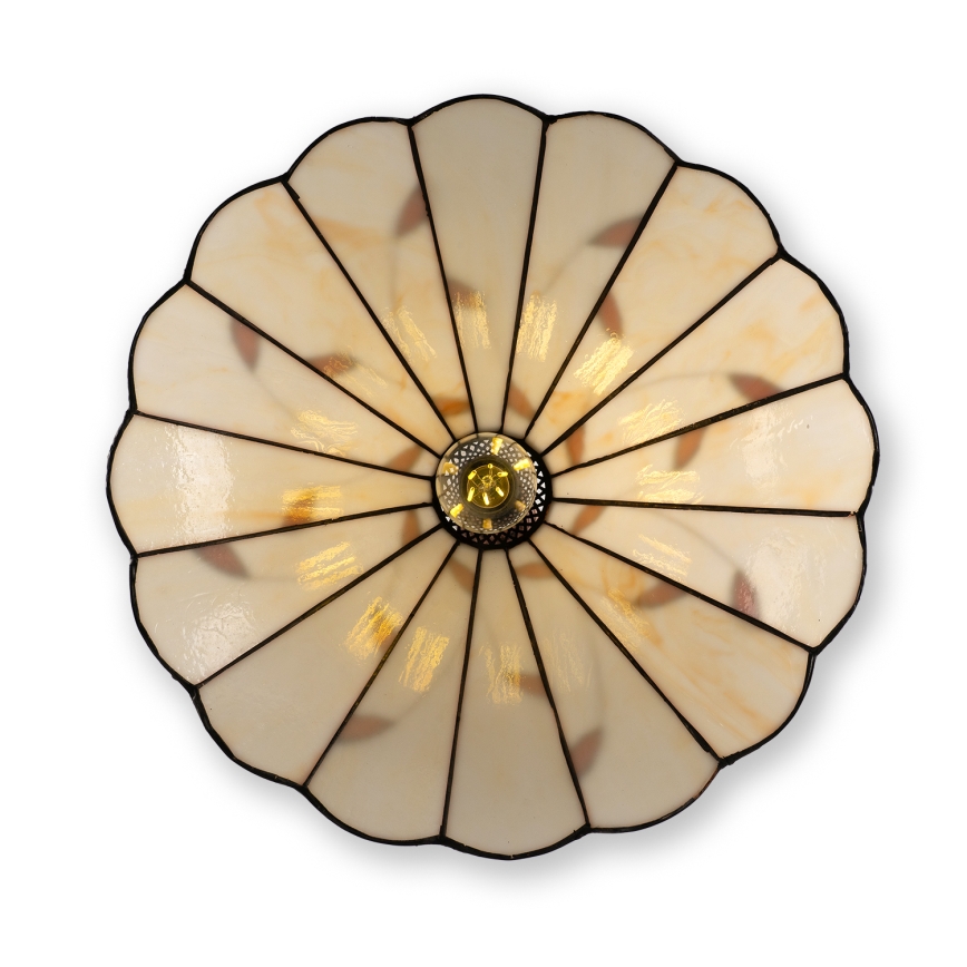 Brilagi - Lustre Tiffany em vitral suspenso por corrente FOLIA 1xE27/60W/230V diâmetro 40 cm