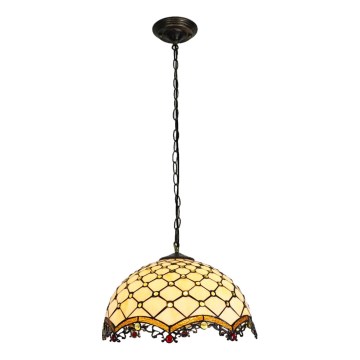 Brilagi - Lustre Tiffany em vitral suspenso por corrente IVORY 1xE27/60W/230V Ø 40 cm