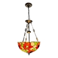Brilagi - lustre Tiffany em vitral suspenso por corrente SUNFLOWER 3xE27/60W/230V diâmetro 50 cm