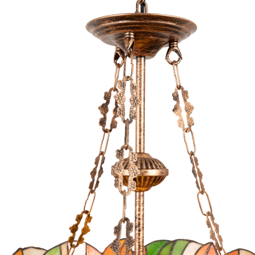 Brilagi - lustre Tiffany em vitral suspenso por corrente SUNFLOWER 3xE27/60W/230V diâmetro 50 cm