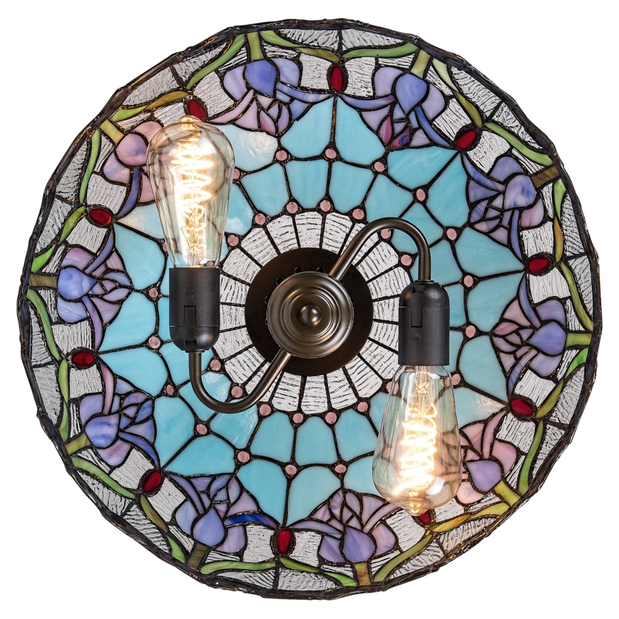 Brilagi - Lustre Tiffany suspenso por corrente LORAS 2xE27/60W/230V