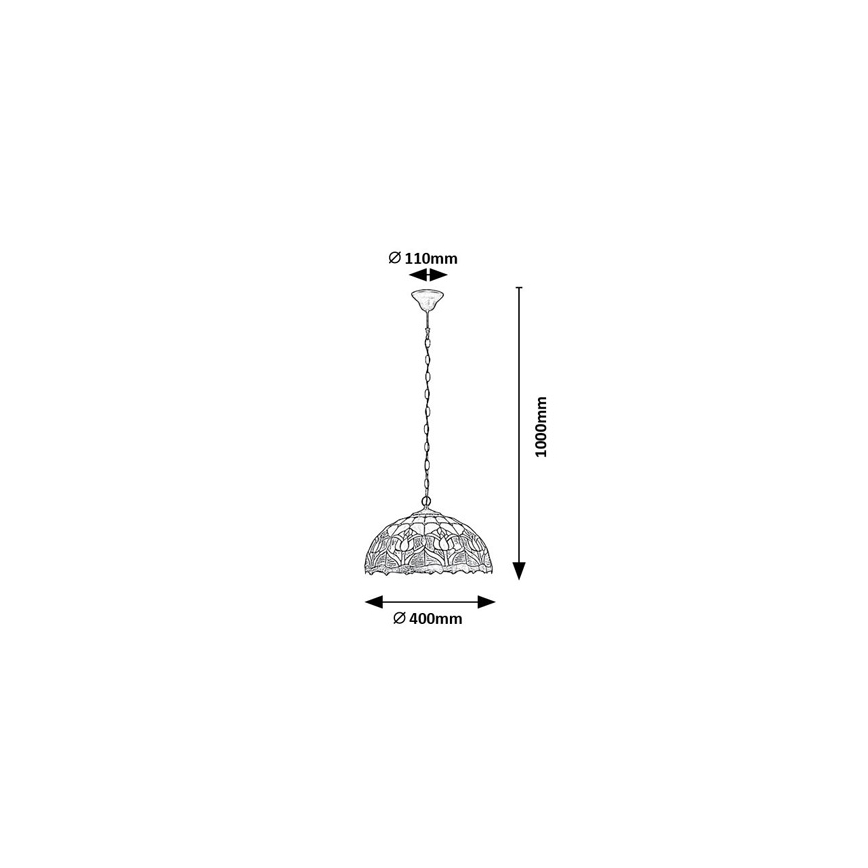 Brilagi - Lustre Tiffany suspenso por corrente LORAS 2xE27/60W/230V
