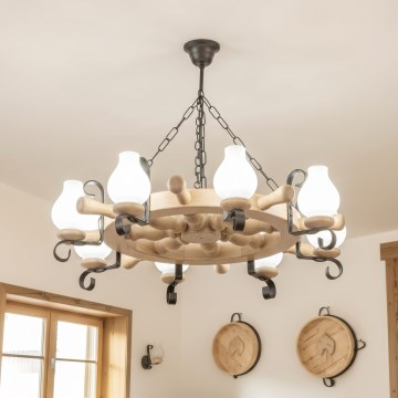 Brilagi - Lustre TIMONA com corrente 8xE14/40W/230V carvalho