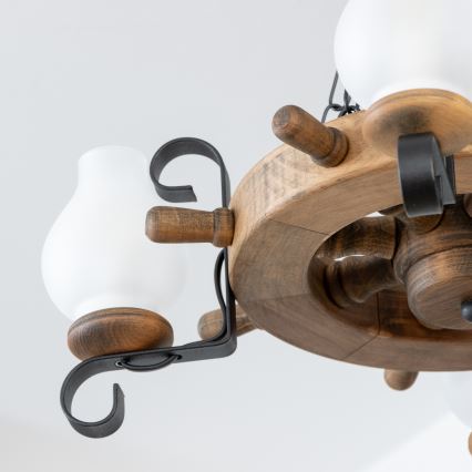 Brilagi - Lustre TIMONA suspenso por corrente, 4xE14/40W/230V, Ø 50 cm, faia