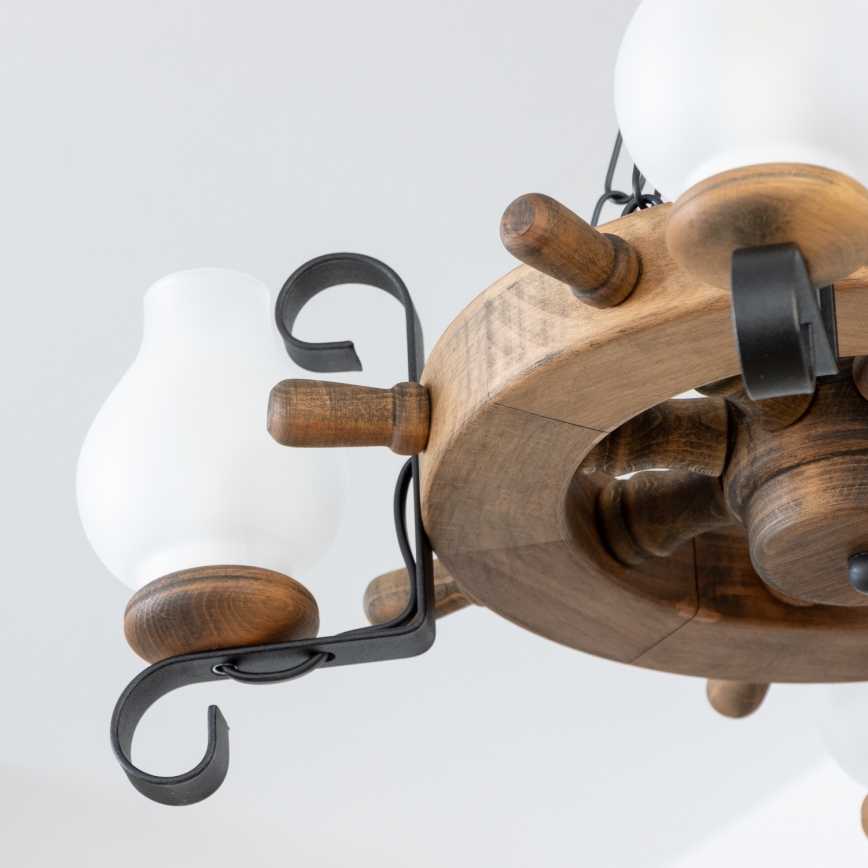 Brilagi - Lustre TIMONA suspenso por corrente, 4xE14/40W/230V, Ø 50 cm, faia