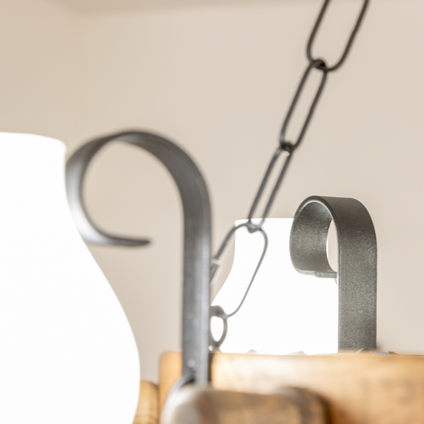 Brilagi - Lustre TIMONA suspenso por corrente, 4xE14/40W/230V, Ø 50 cm, faia