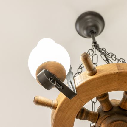 Brilagi - Lustre TIMONA suspenso por corrente, 4xE14/40W/230V, Ø 50 cm, faia