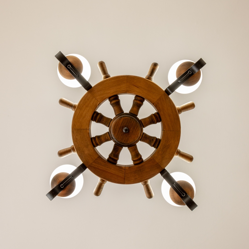 Brilagi - Lustre TIMONA suspenso por corrente, 4xE14/40W/230V, Ø 50 cm, faia