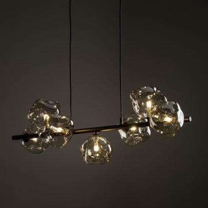 Brilagi - Lustre VULCANO suspenso por cabo 7xG9/8W/230V castanho/bege fumê