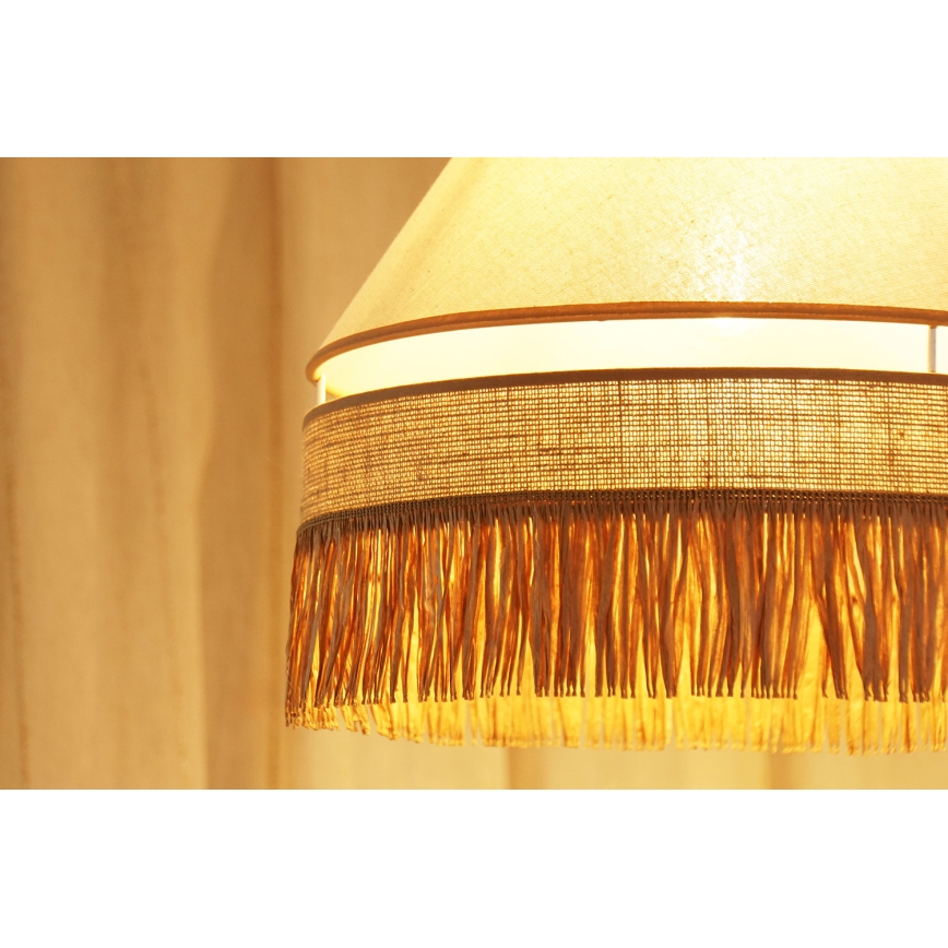 Brilagi - Candeeiro de teto suspenso WINNETOU AVIGNION 1xE27/15W/230V diâmetro 35 cm castanho/crème