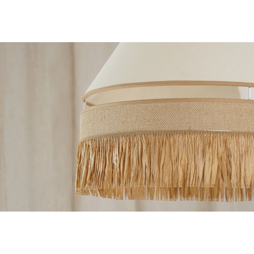 Brilagi - Candeeiro de teto suspenso WINNETOU AVIGNION 1xE27/15W/230V diâmetro 35 cm castanho/crème