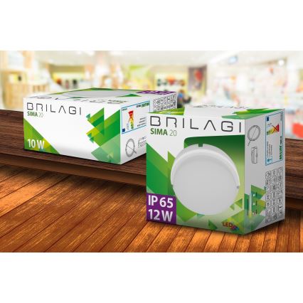 Brilagi - Luz industrial de teto LED SIMA LED/12W/230V IP65 branco