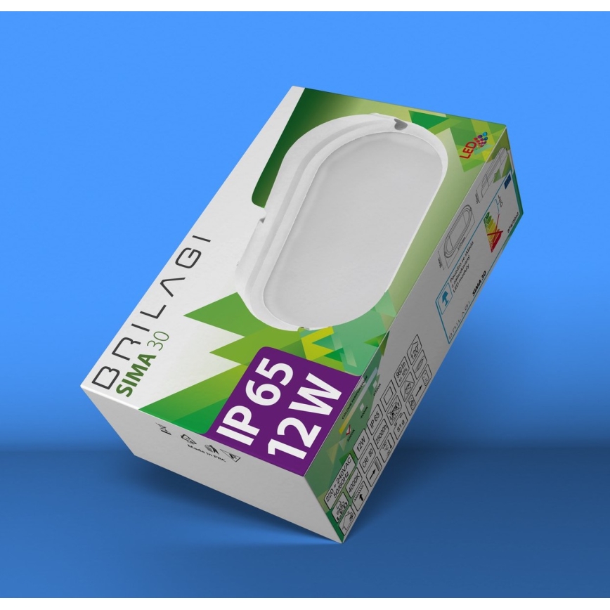 Brilagi - Luz industrial de teto LED SIMA LED/12W/230V IP65 preto antigo