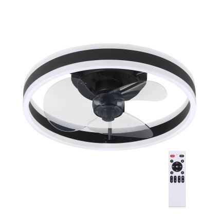 Brilagi - Luminária de teto LED dimmerizável com ventilador LED/30W/230V 3000-6500K preta + controlo remoto