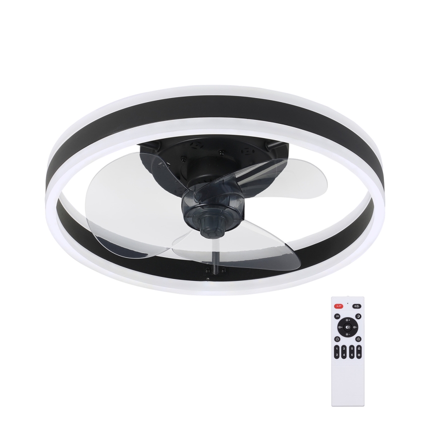 Brilagi - Luminária de teto LED dimmerizável com ventilador LED/30W/230V 3000-6500K preta + controlo remoto