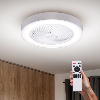 Brilagi - Luminária de teto LED regulável com ventilador LED/30W/230V 3000-6500K Ø 50 cm branca + controlo remoto