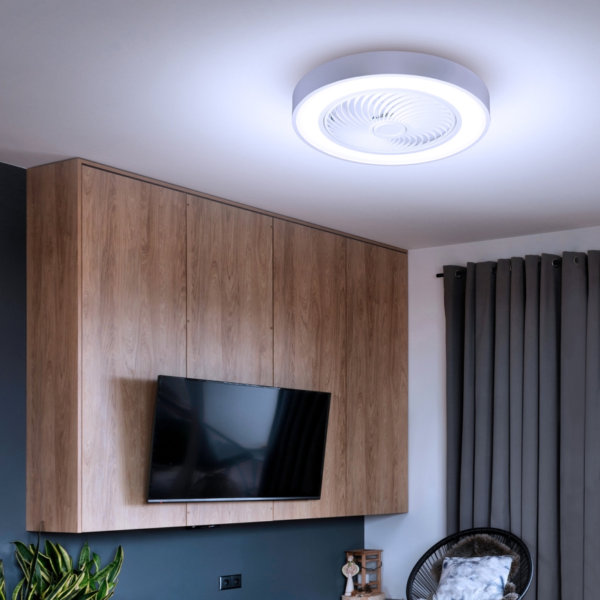 Brilagi - Luminária de teto LED regulável com ventilador LED/30W/230V 3000-6500K Ø 50 cm branca + controlo remoto