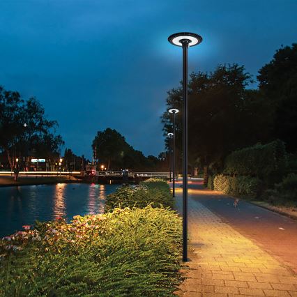 Brilagi - Haste metálica para mastro de iluminação exterior URBAN, 4 m, diâmetro 58 mm, preta