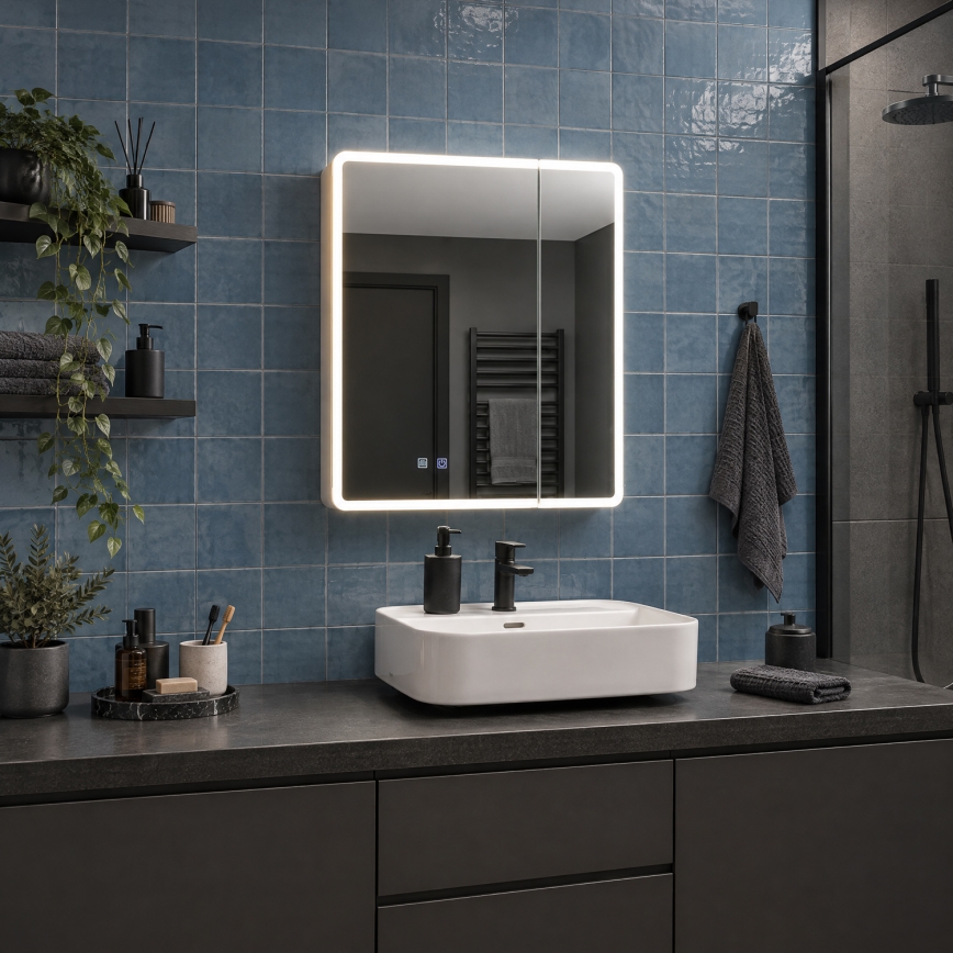 BRILAGI - Móvel de casa de banho espelhado com iluminação LED BRONTE DOUBLE 60x75 cm