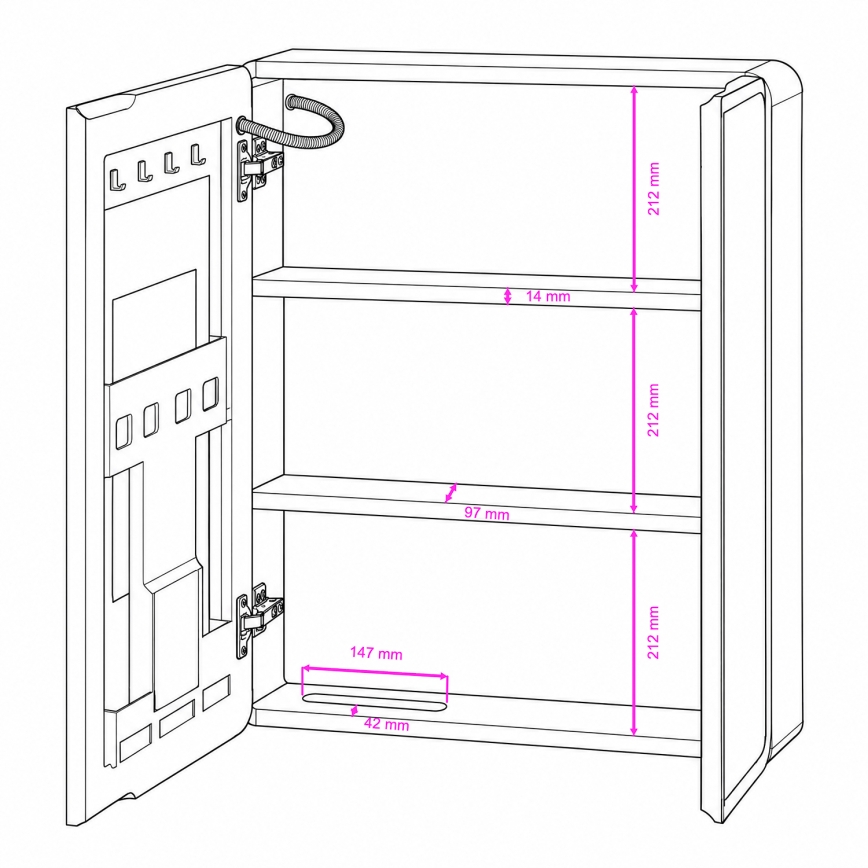 BRILAGI - Móvel de casa de banho espelhado com iluminação LED NOTO DOUBLE 60x70 cm