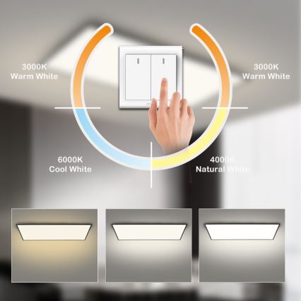 Brilagi - Luminária de teto LED SLIMFRAME LED/80W/230V 120x60 cm 3000/4000/6000K preta
