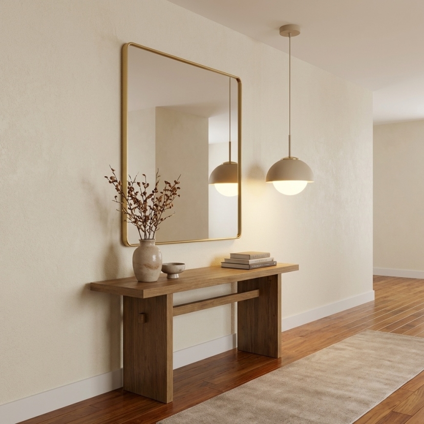 Brilagi - Pendente com cabo 1xE27/60W/230V Ø 18 cm bege/dourado