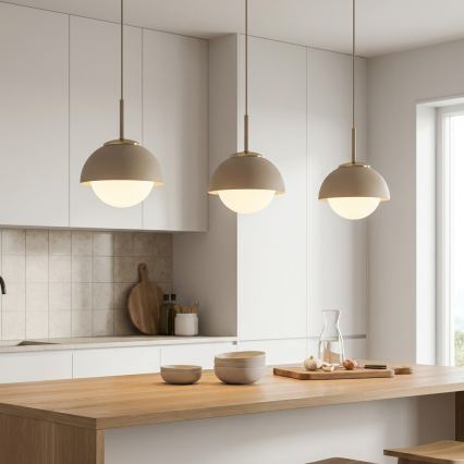 Brilagi - Pendente com cabo 1xE27/60W/230V Ø 18 cm bege/dourado