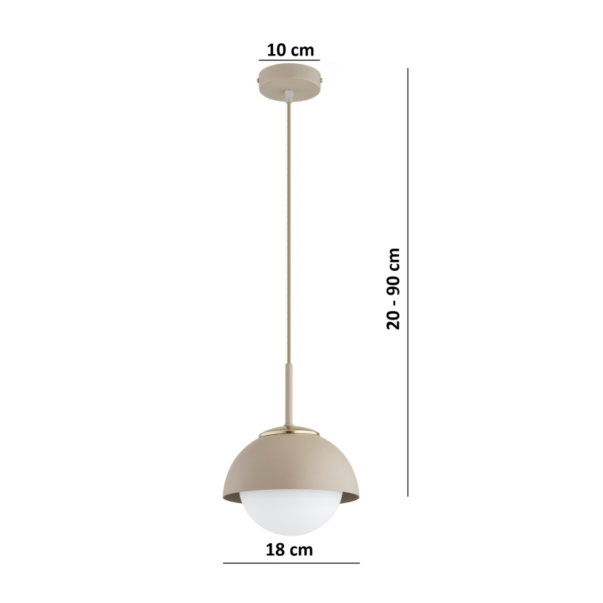 Brilagi - Pendente com cabo 1xE27/60W/230V Ø 18 cm bege/dourado