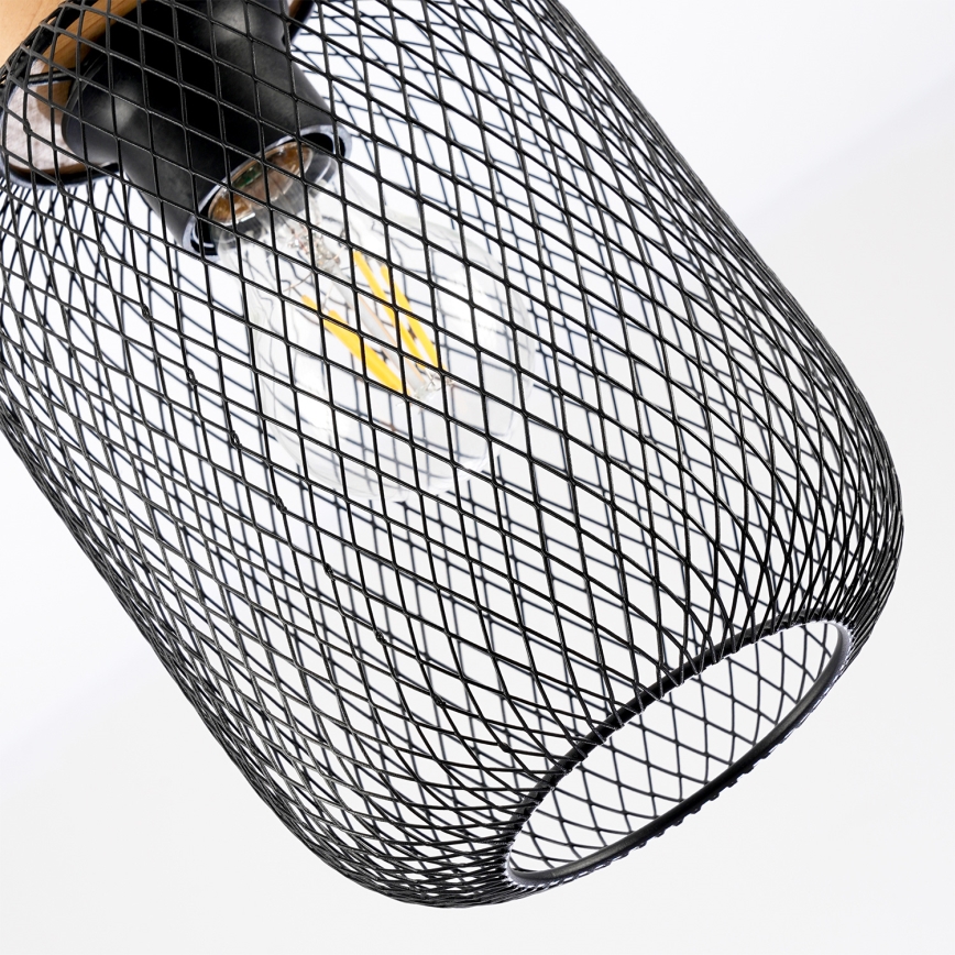 Brilagi - Pendente com cabo BASKLITE 1xE27/15W/230V madeira/preto