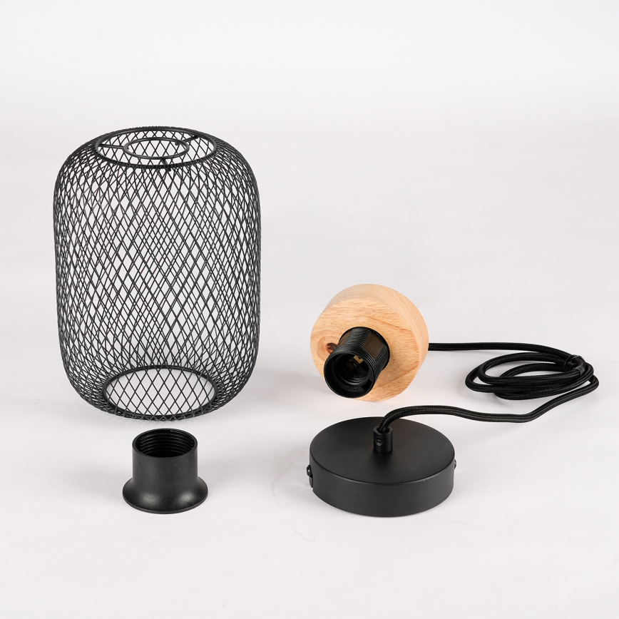 Brilagi - Pendente com cabo BASKLITE 1xE27/15W/230V madeira/preto