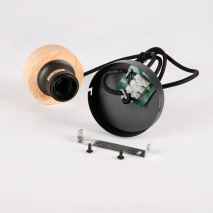 Brilagi - Pendente com cabo BASKLITE 1xE27/15W/230V madeira/preto