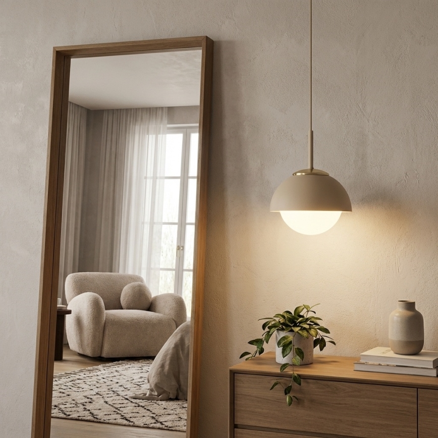 Brilagi - Pendente com cabo COSMO 1xE27/60W/230V Ø 18 cm bege/dourado