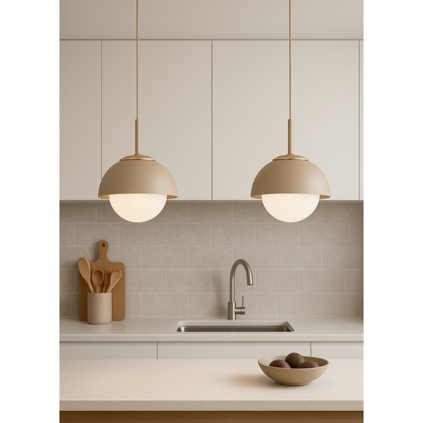 Brilagi - Pendente com cabo COSMO 1xE27/60W/230V Ø 18 cm bege/dourado