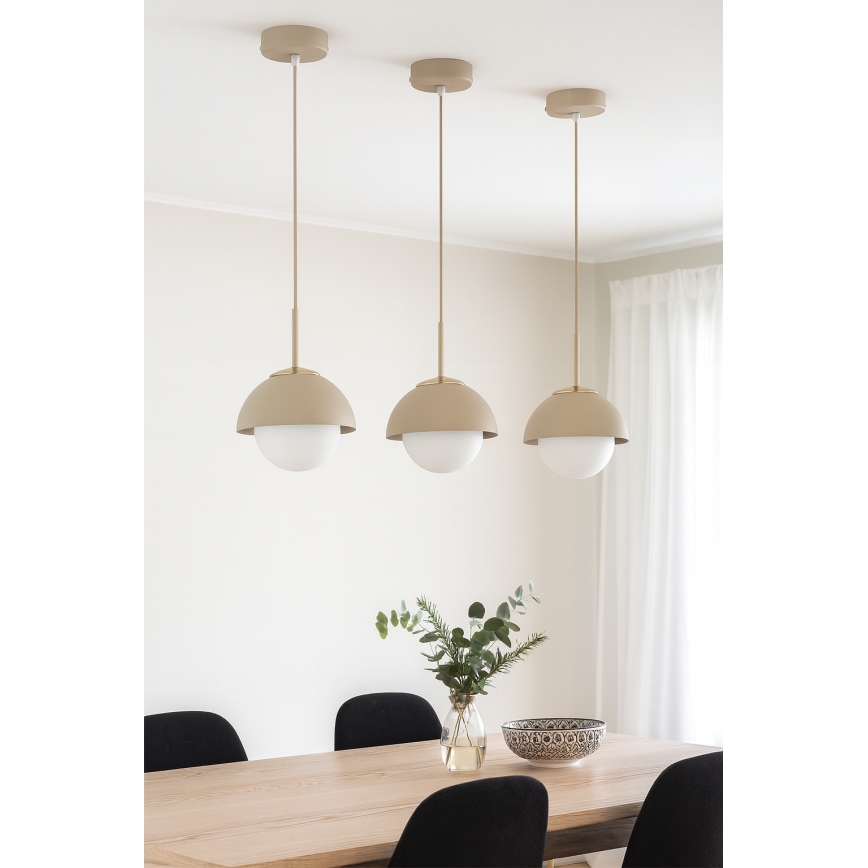 Brilagi - Pendente com cabo COSMO 1xE27/60W/230V Ø 18 cm bege/dourado