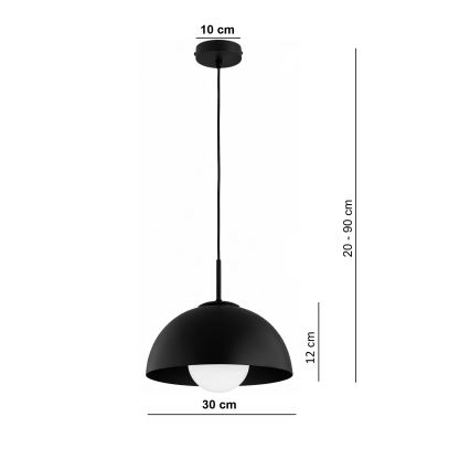 BRILAGI - Pendente com cabo COSMO 1xE27/60W/230V Ø 30 cm preto