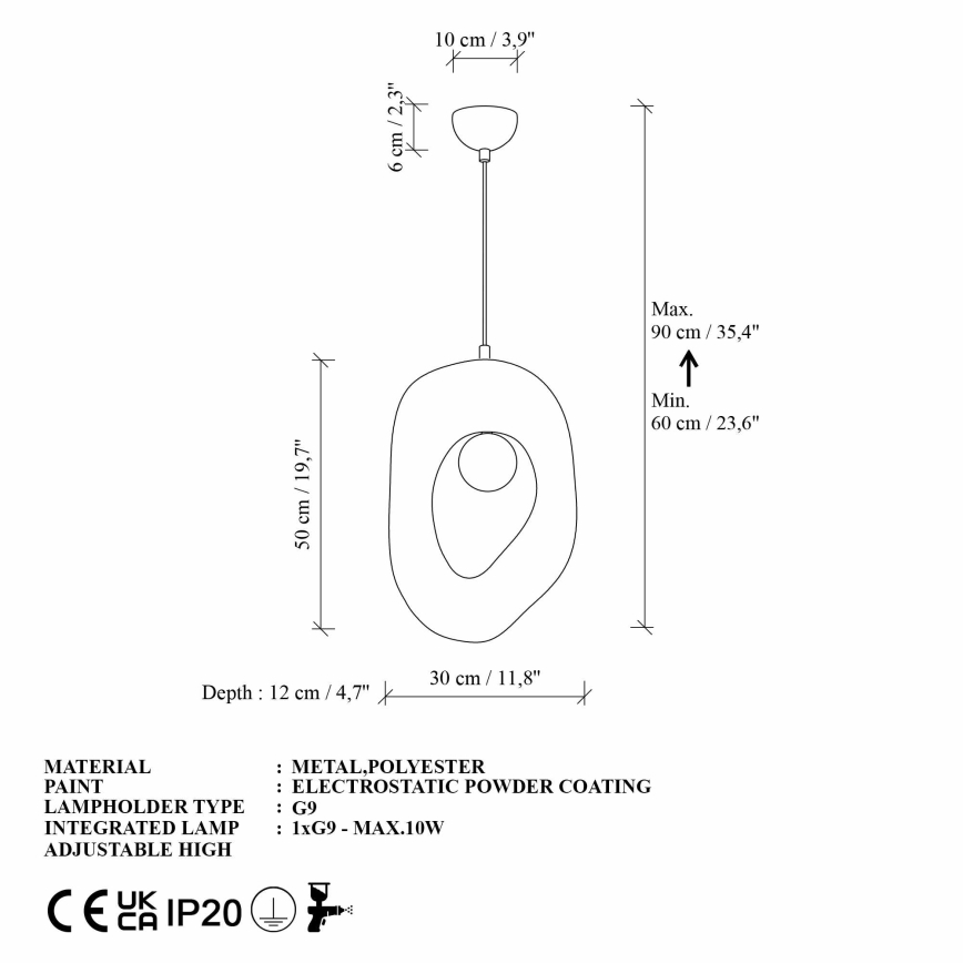 Brilagi - Pendente com cabo WABI SABI 1xE27/40W/230V creme