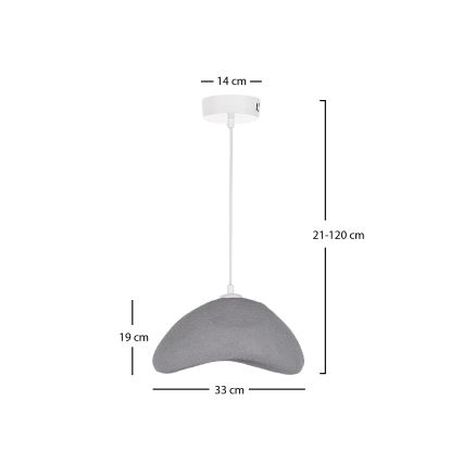 Brilagi - Pendente com cabo WABI SABI 1xE27/40W/230V Ø 33 cm cinzento