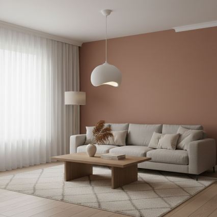 Brilagi - Pendente com cabo WABI SABI 1xE27/40W/230V Ø 34 cm branco