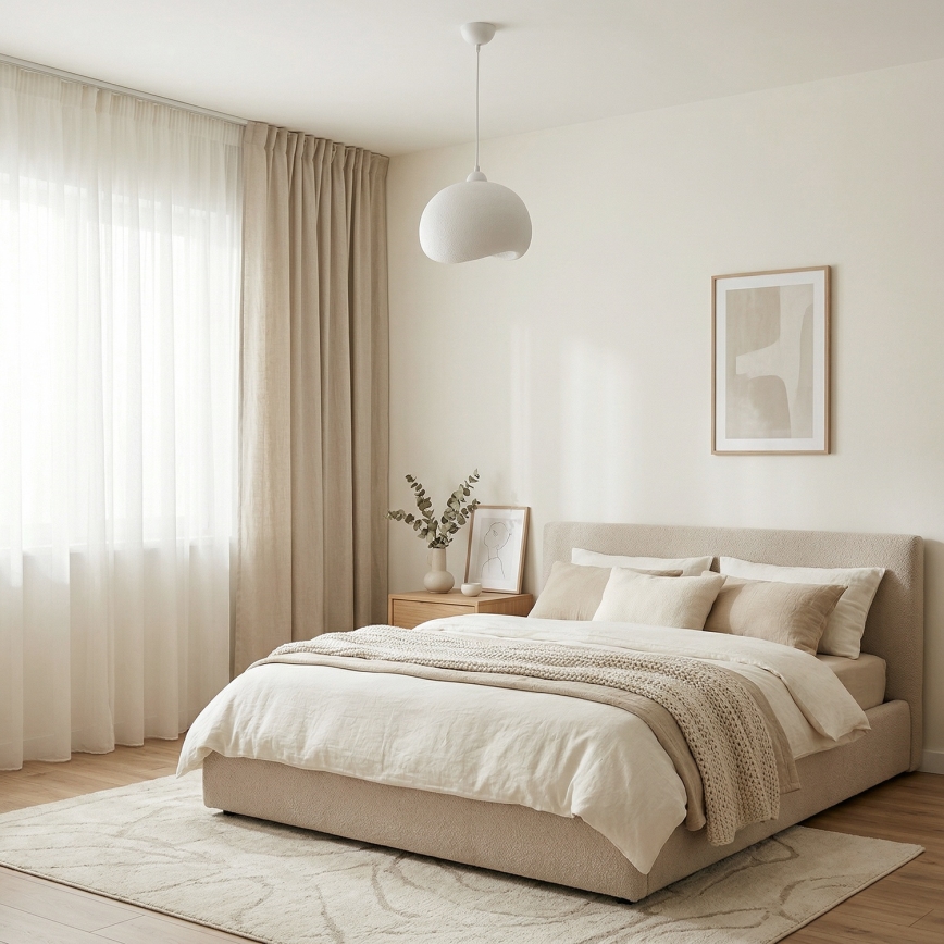 Brilagi - Pendente com cabo WABI SABI 1xE27/40W/230V Ø 34 cm branco