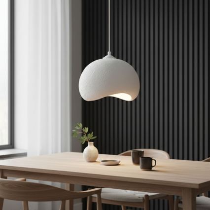 Brilagi - Pendente com cabo WABI SABI 1xE27/40W/230V Ø 34 cm branco