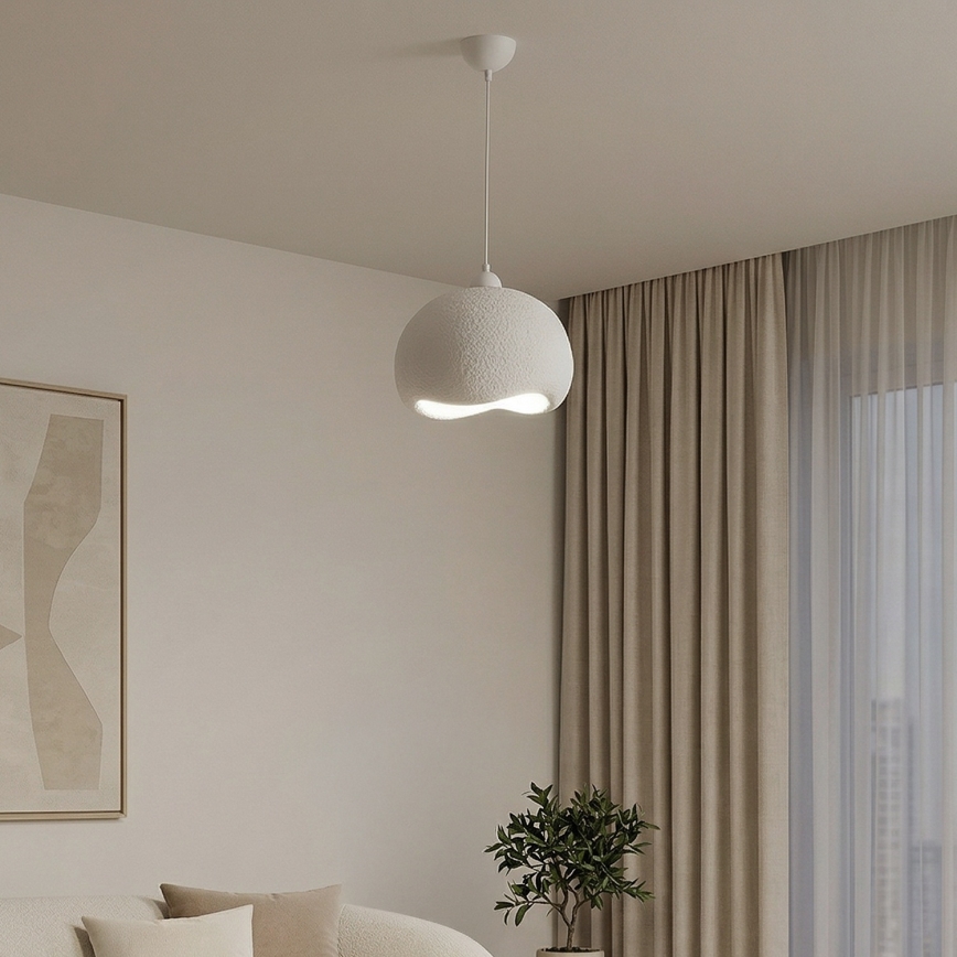 Brilagi - Pendente com cabo WABI SABI 1xE27/40W/230V Ø 34 cm branco