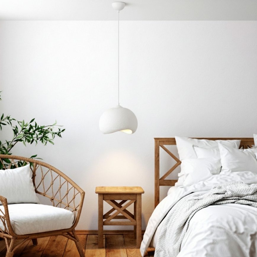 Brilagi - Pendente com cabo WABI SABI 1xE27/40W/230V Ø 34 cm branco