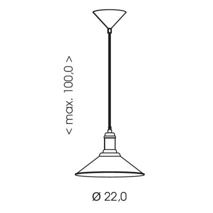 Brilagi - Pendente em cabo FORGE 1xE27/60W/230V Ø 22 cm preto