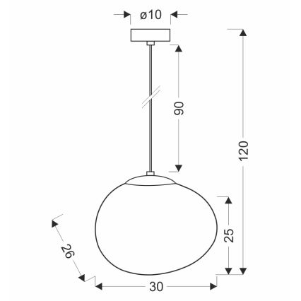 BRILAGI - Pendente em cabo PEBBLES 1xE27/40W/230V Ø 30 cm preto