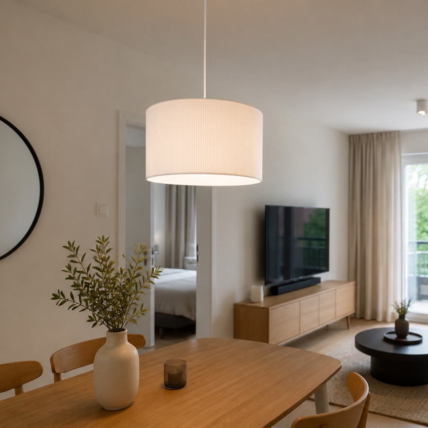 Brilagi - Pendente em cabo SIRIJA MODERN 1xE27/60W/230V diâmetro 35 cm branco