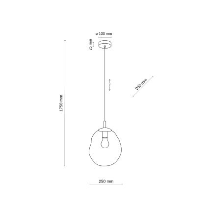Brilagi - Lustre pendente com cabo VULCANO 1xE27/15W/230V Ø 25 cm bronze/bege fumê
